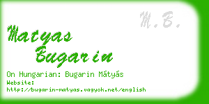 matyas bugarin business card