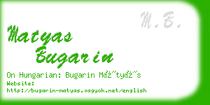 matyas bugarin business card